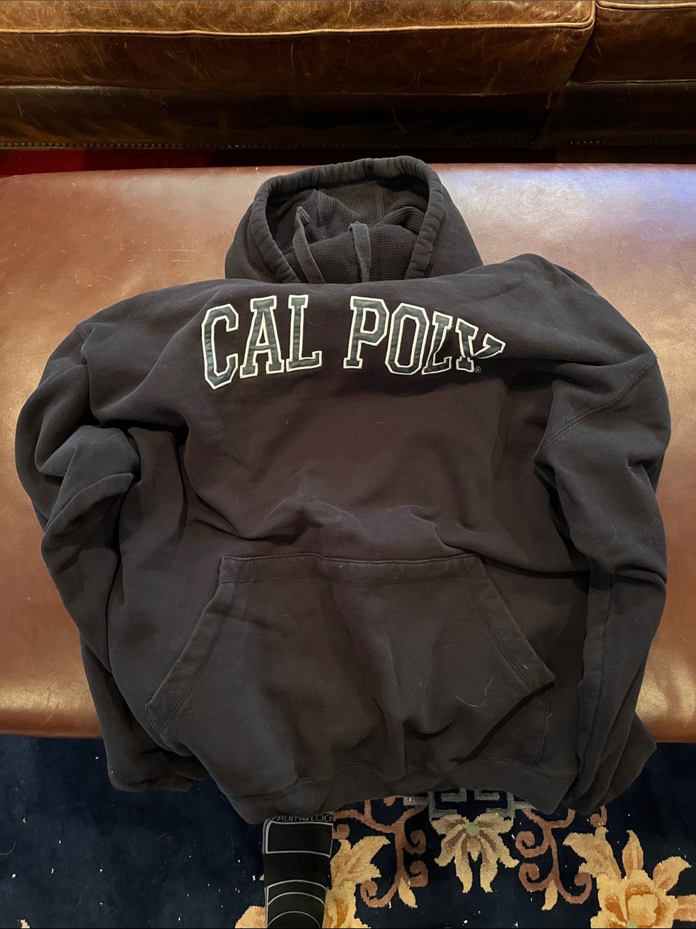 Cal Poly Black Crewneck Hoodie - Collegiate Pullover